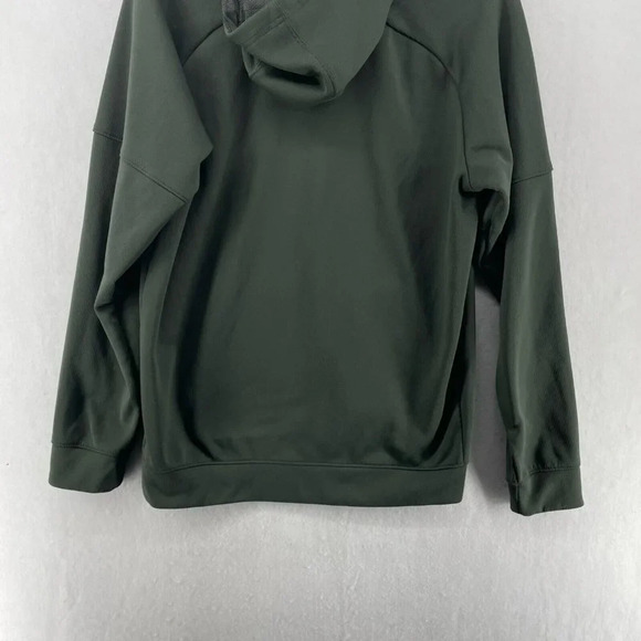 Adidas Sweatshirt Mens Sz M Green Big Logo Print Hoodie Kangaroo Pocket Pullover - Picture 10 of 13